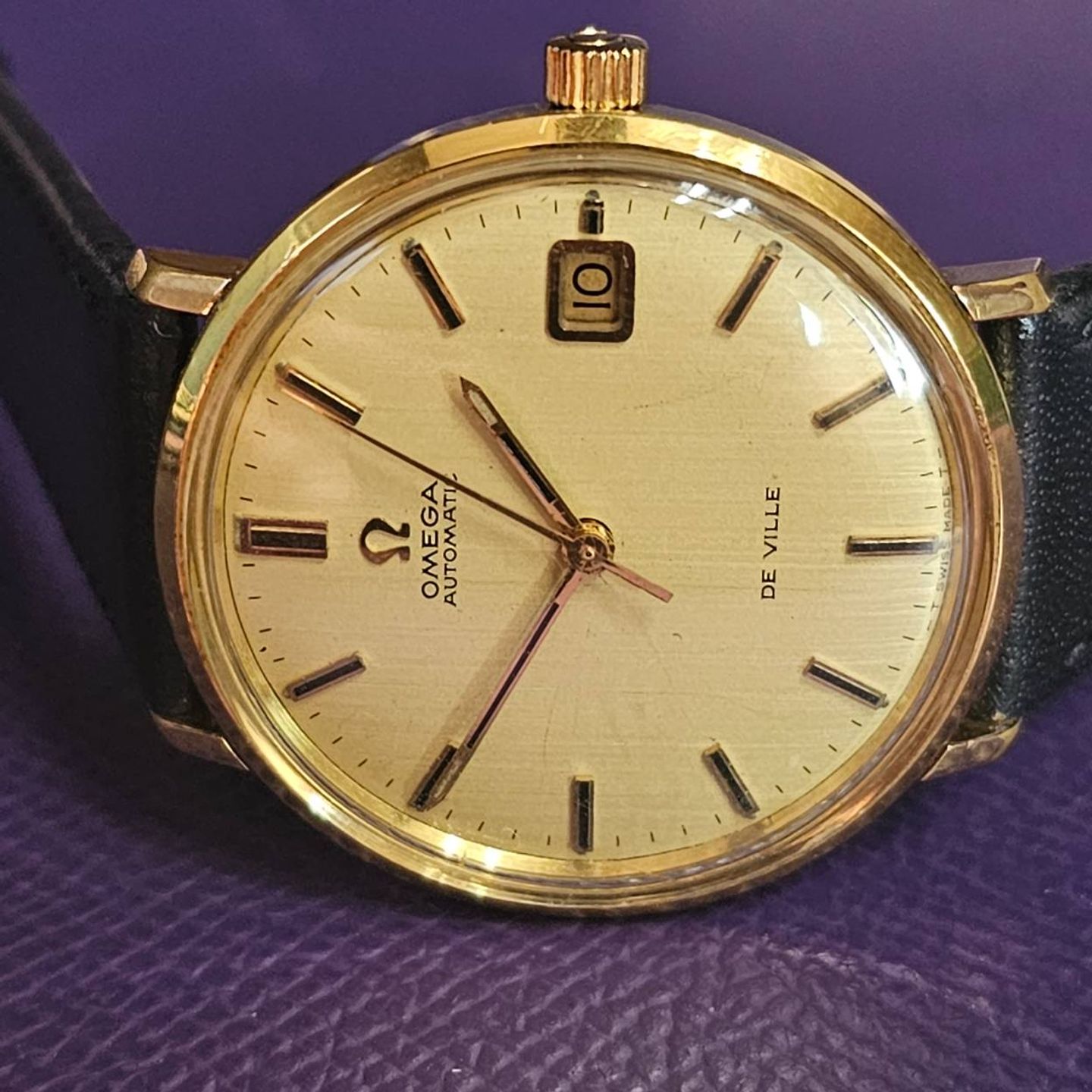 Omega De Ville Unknown (Unknown (random serial)) - Champagne dial 34 mm Yellow Gold case (4/5)