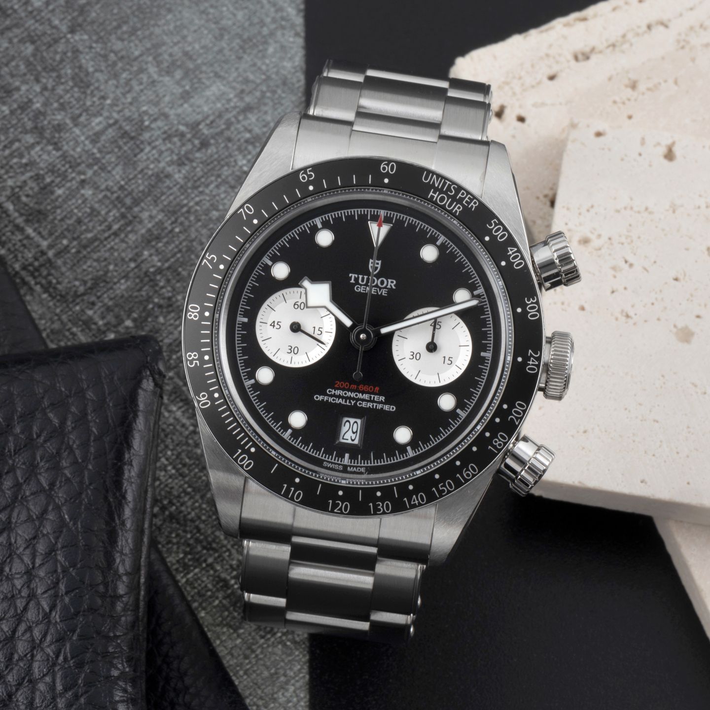 Tudor Black Bay Chrono 79360N (Onbekend (willekeurig serienummer)) - Zwart wijzerplaat 41mm Staal (1/8)