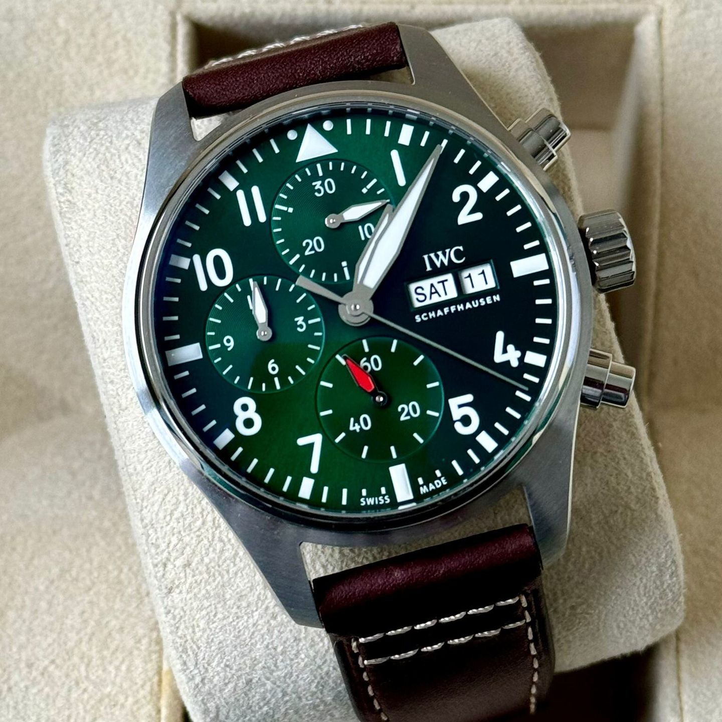 IWC Pilot Chronograph IW388103 (2024) - Green dial 41 mm Steel case (1/7)