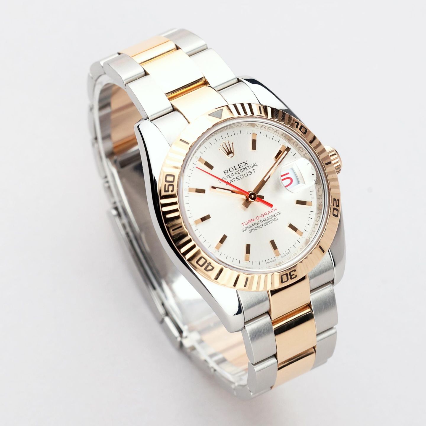 Rolex Datejust Turn-O-Graph 116261 (2004) - Silver dial 36 mm Gold/Steel case (2/8)