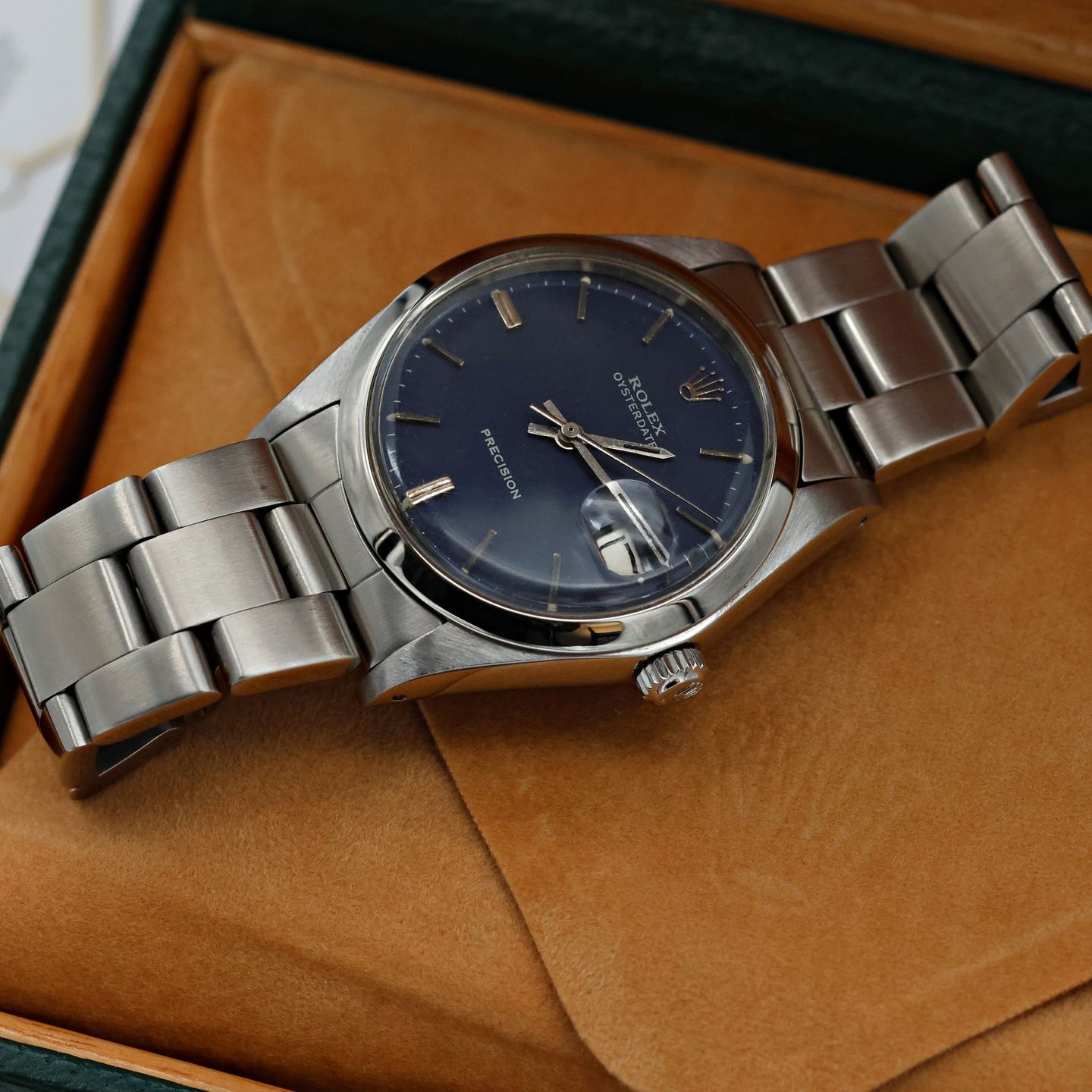 Rolex Oyster Precision 6694 (Unknown (random serial)) - Blue dial 34 mm Steel case (3/8)