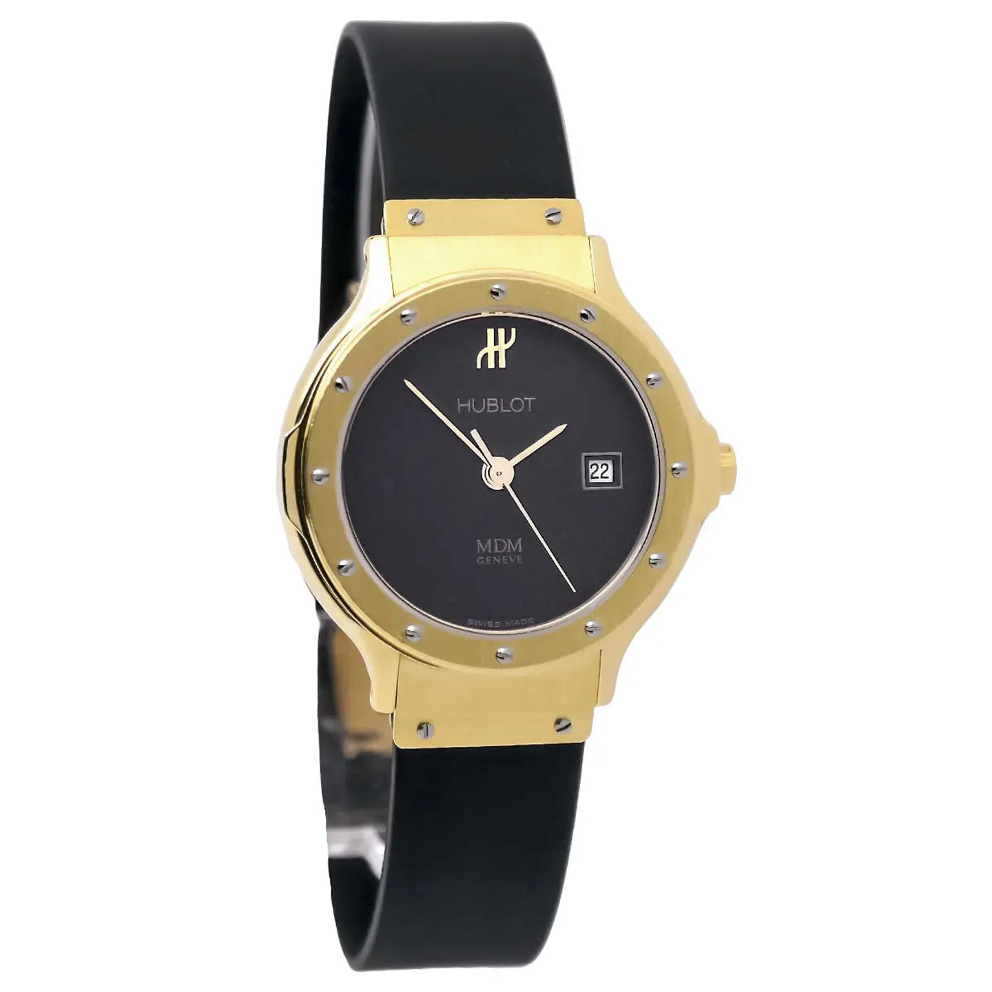 Hublot Classic 1391.3 (1999) - Zwart wijzerplaat 28mm Geelgoud (5/8)