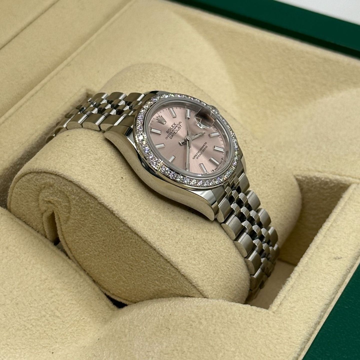 Rolex Lady-Datejust 279384RBR (2024) - Roze wijzerplaat 28mm Staal (7/8)