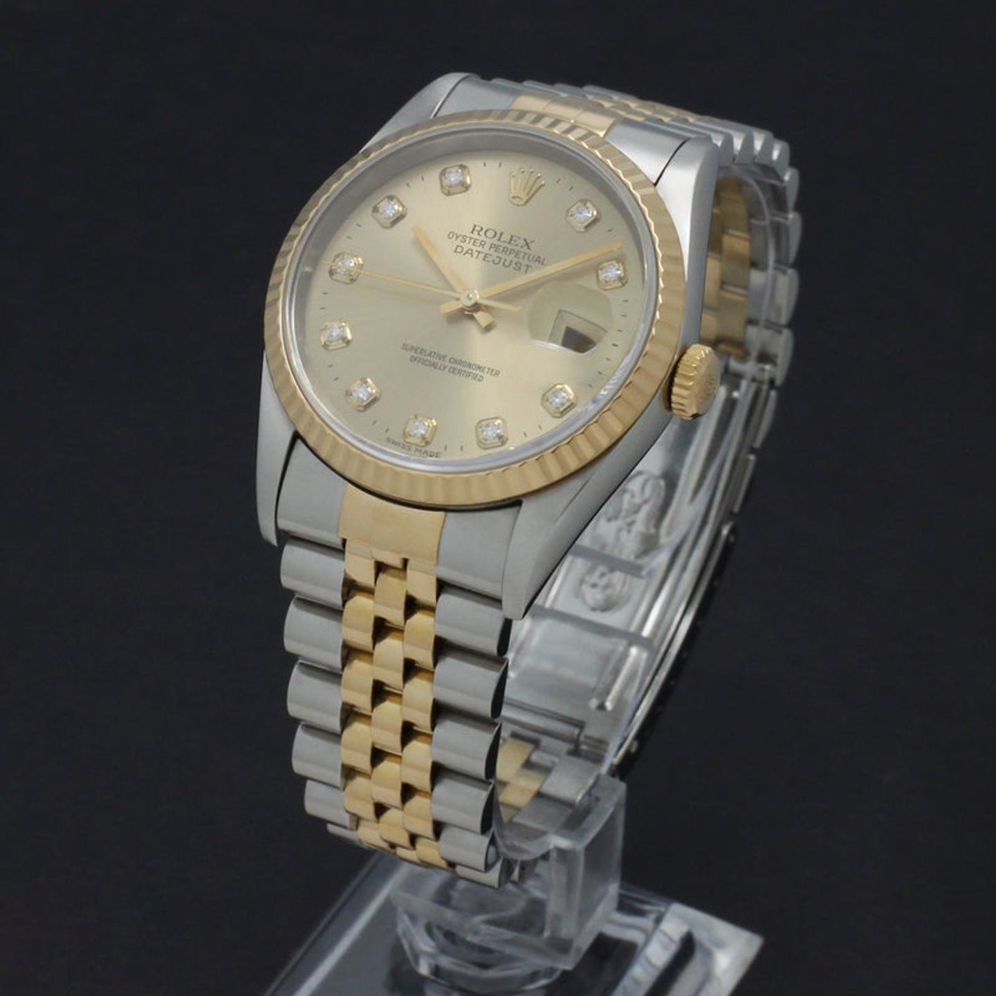 Rolex Datejust 36 16233 (1999) - Goud wijzerplaat 36mm Goud/Staal (2/7)