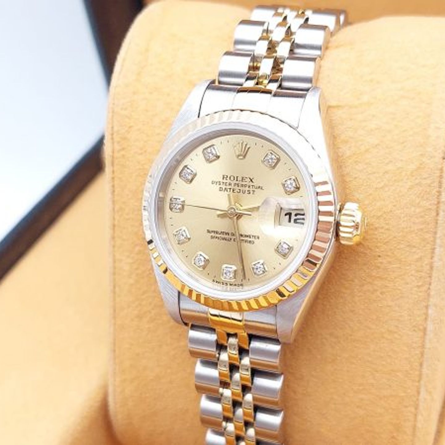 Rolex Lady-Datejust 79173 (1999) - Champagne wijzerplaat 26mm Goud/Staal (6/8)