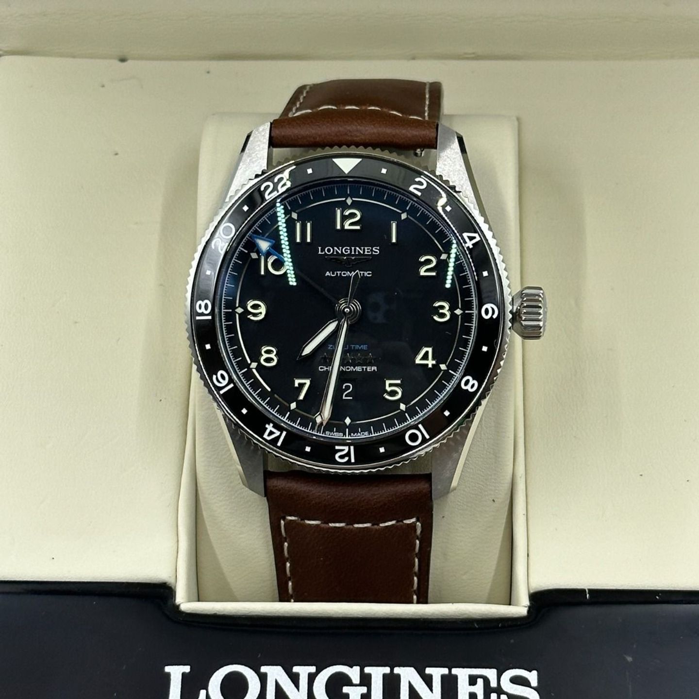 Longines Spirit L3.812.4.53.2 (2023) - Zwart wijzerplaat 42mm Staal (4/8)