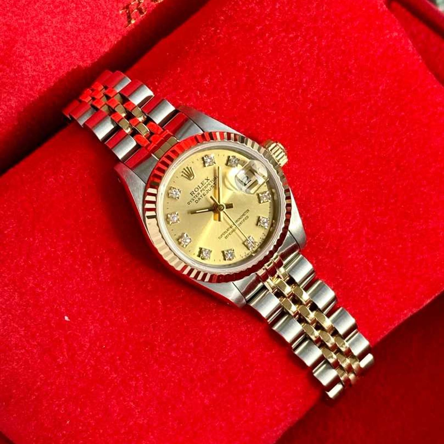 Rolex Lady-Datejust 69173G (1989) - Gold dial 26 mm Gold/Steel case (2/8)