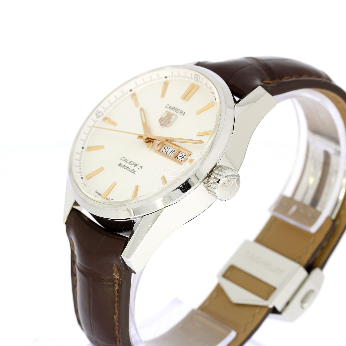 TAG Heuer Carrera Calibre 5 WAR201D-1 (2020) - White dial 41 mm Steel case (3/8)