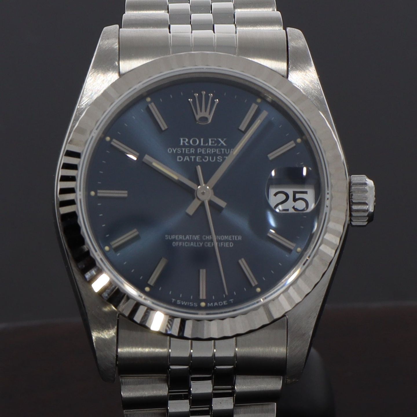 Rolex Datejust 31 68274 (1996) - Blue dial 30 mm Steel case (1/8)