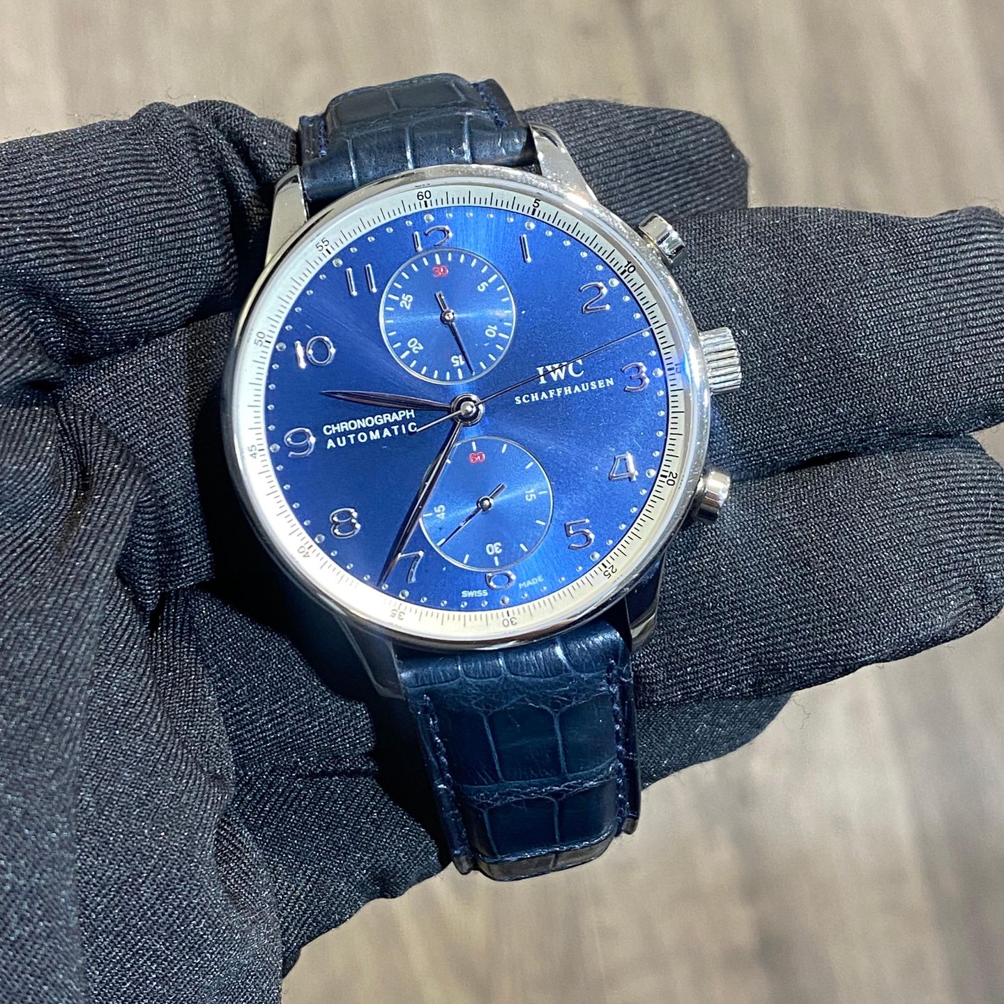 IWC Portuguese Chronograph IW371491 (Unknown (random serial)) - Blue dial 41 mm Steel case (1/1)