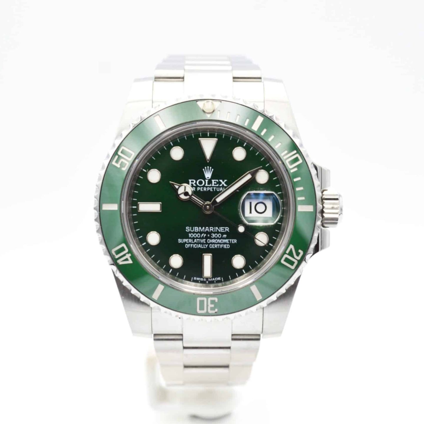 Rolex Submariner Date 116610LV (2013) - Groen wijzerplaat 40mm Staal (1/7)