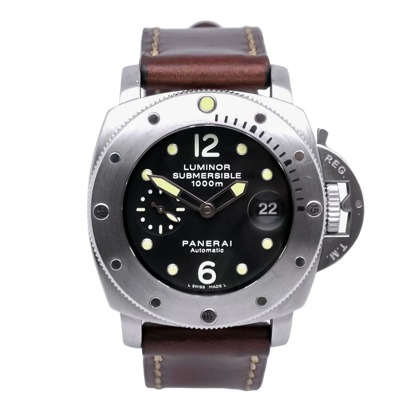 Panerai Luminor 1950 PAM00243 (2007) - Black dial 44 mm Steel case (1/8)