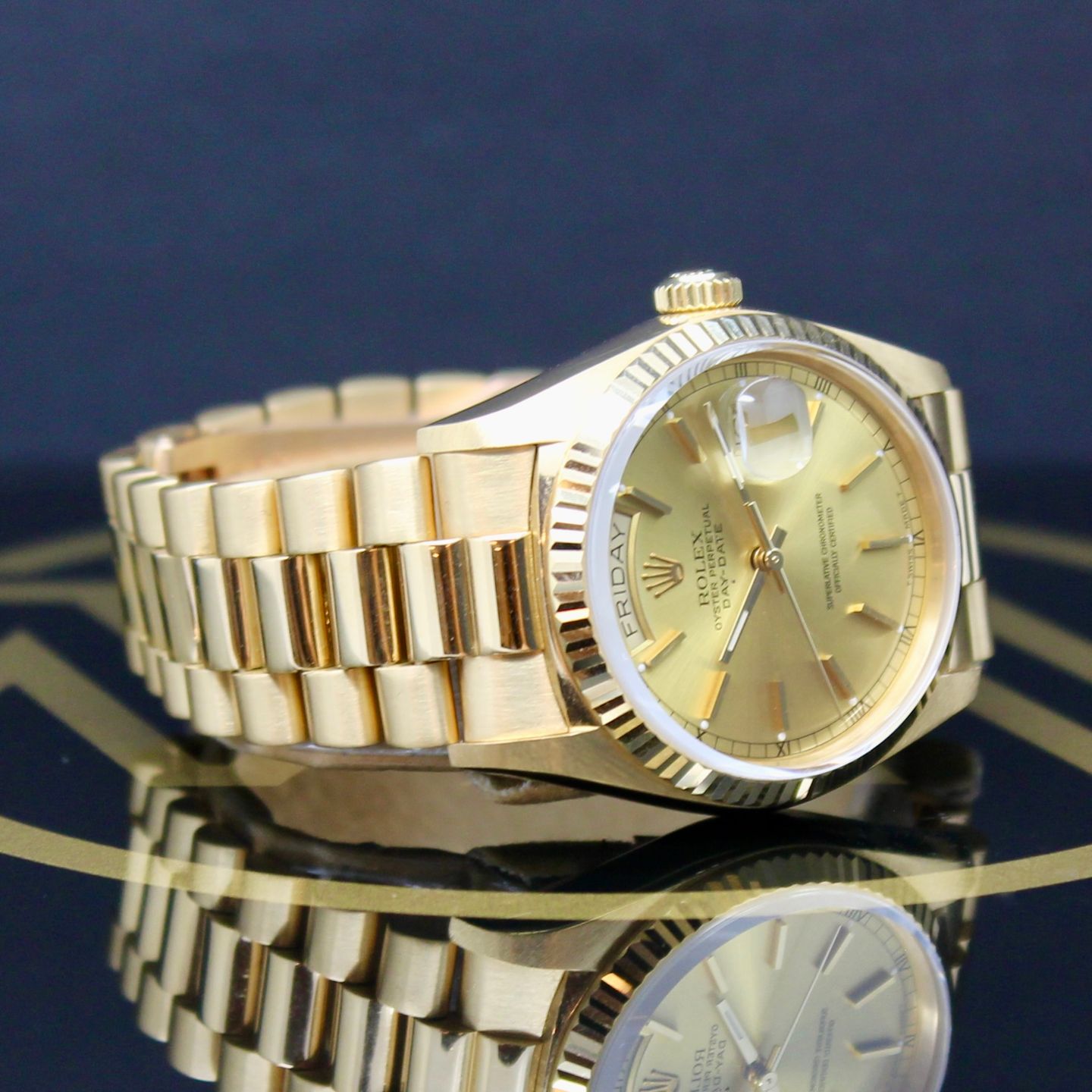 Rolex Day-Date 36 18038 (1986) - Champagne dial 36 mm Yellow Gold case (5/6)