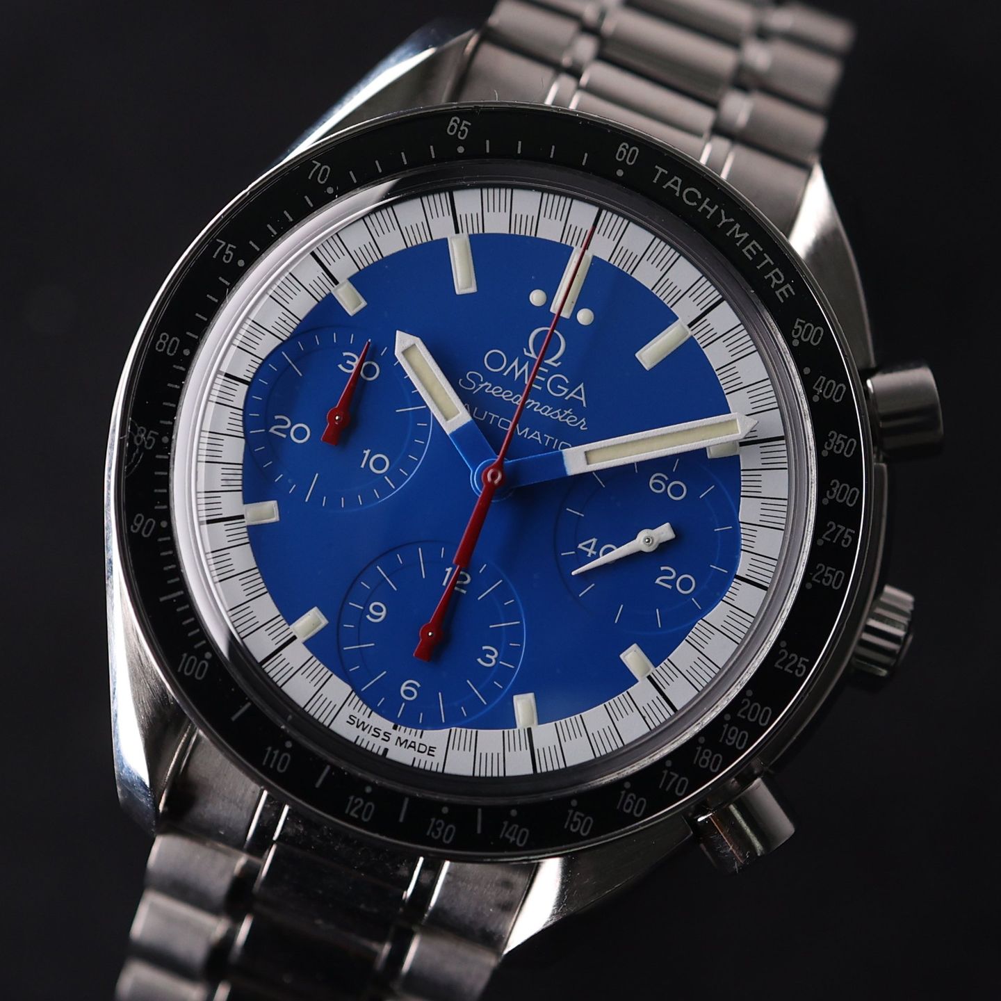 Omega Speedmaster Reduced 3510.81.00 (Unknown (random serial)) - Blue dial 39 mm Steel case (2/3)