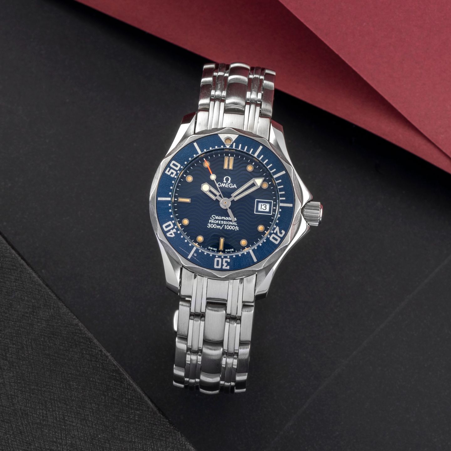 Omega Seamaster Diver 300 M 2583.80.00 (1995) - Blauw wijzerplaat 28mm Staal (1/8)