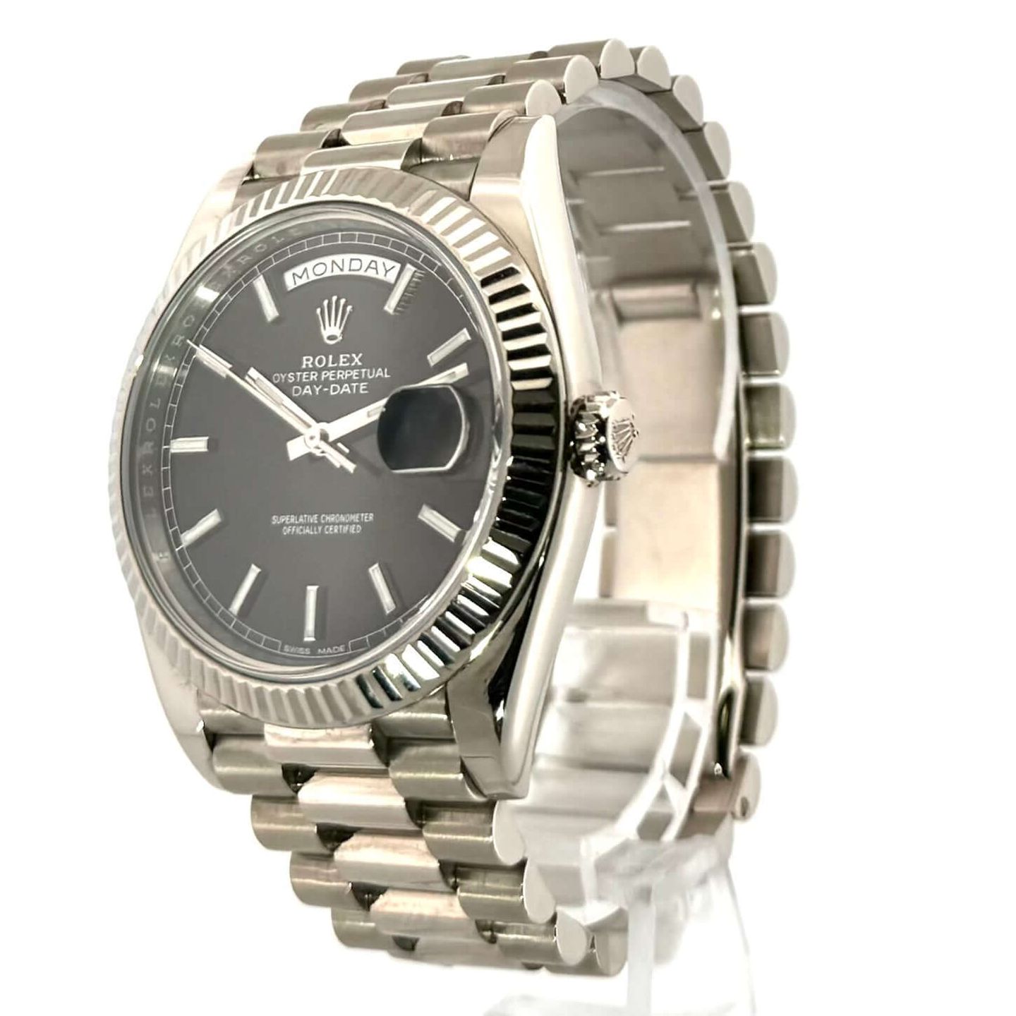 Rolex Day-Date 40 228239 (2018) - Black dial 40 mm White Gold case (2/7)