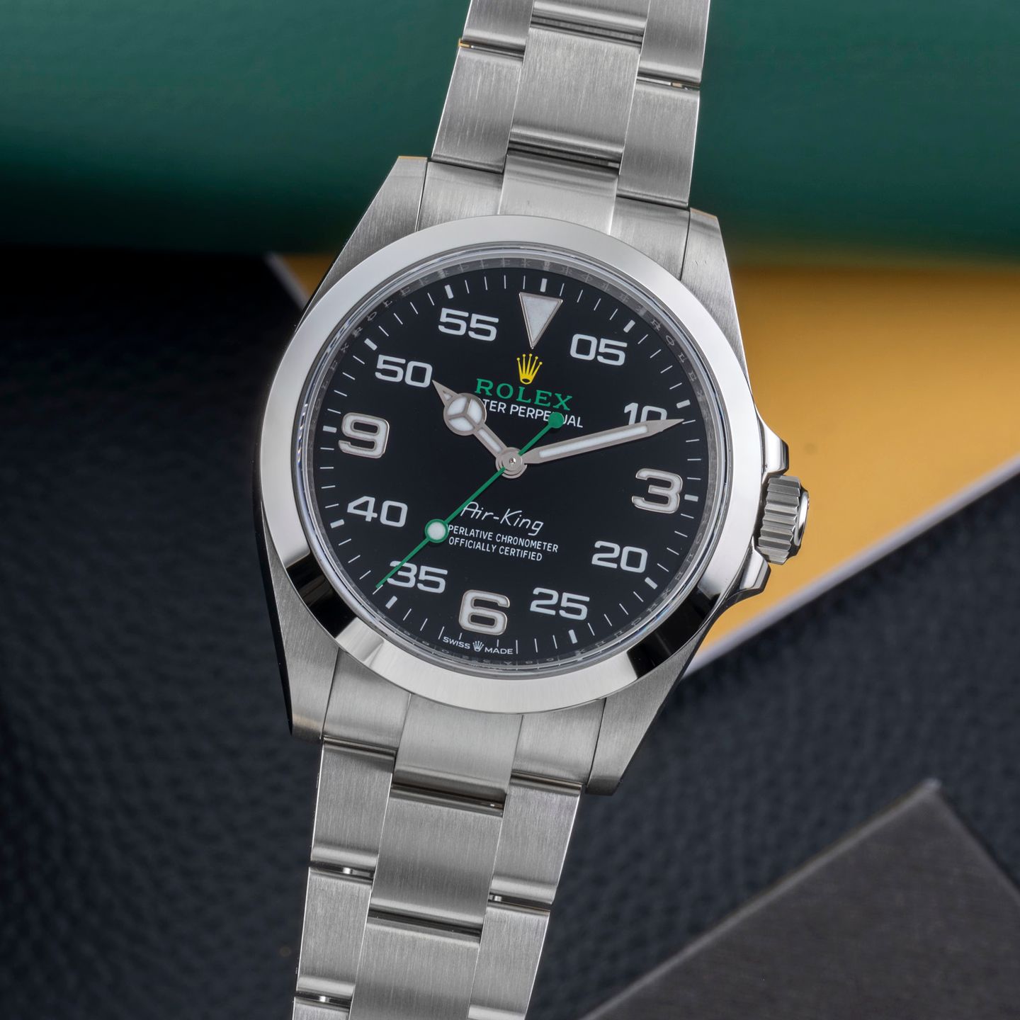 Rolex Air-King 126900 (Onbekend (willekeurig serienummer)) - Zwart wijzerplaat 40mm Staal (3/8)