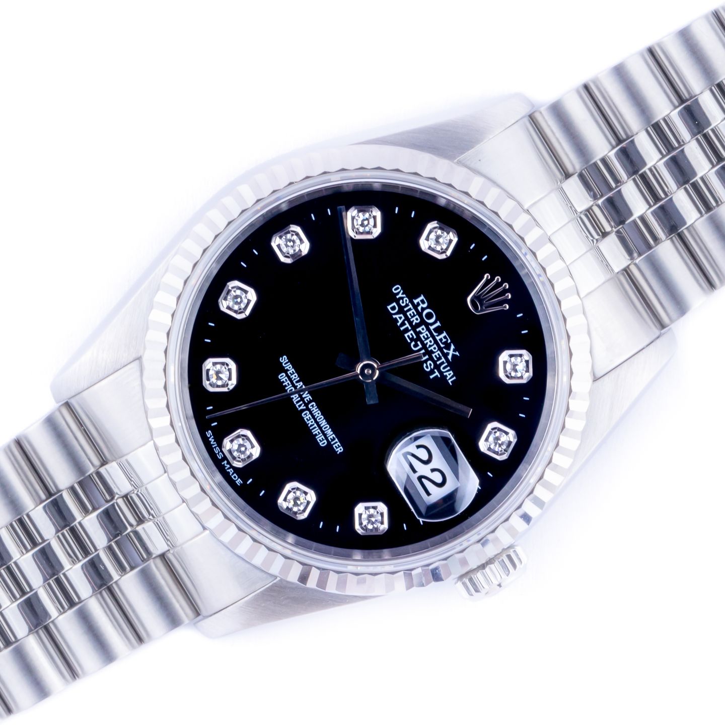 Rolex Datejust 36 16234 (1991) - Black dial 36 mm Steel case (1/8)