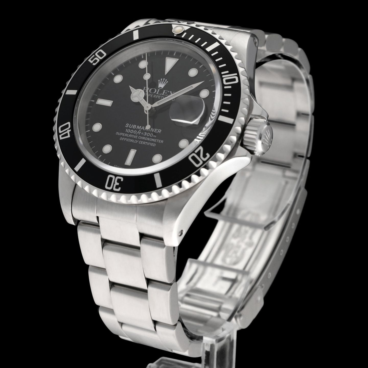 Rolex Submariner Date 16610 (1998) - Black dial 40 mm Steel case (5/8)