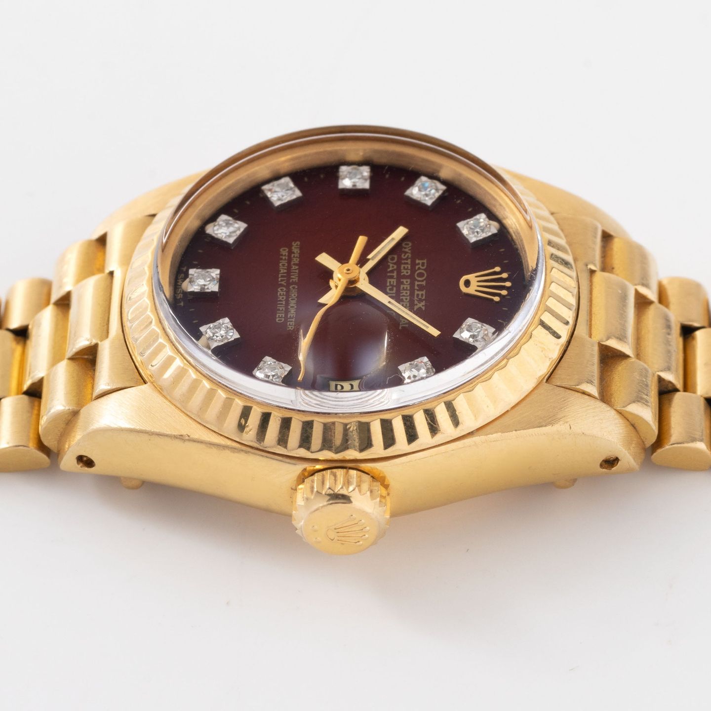 Rolex Lady-Datejust 6917 (1979) - Rood wijzerplaat 26mm Geelgoud (4/7)