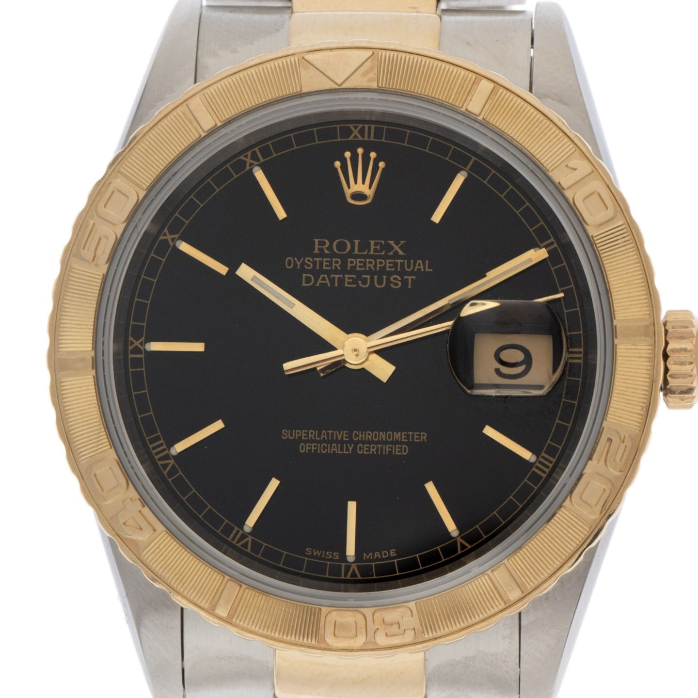 Rolex Datejust Turn-O-Graph 16263 (2002) - Black dial 36 mm Gold/Steel case (1/8)