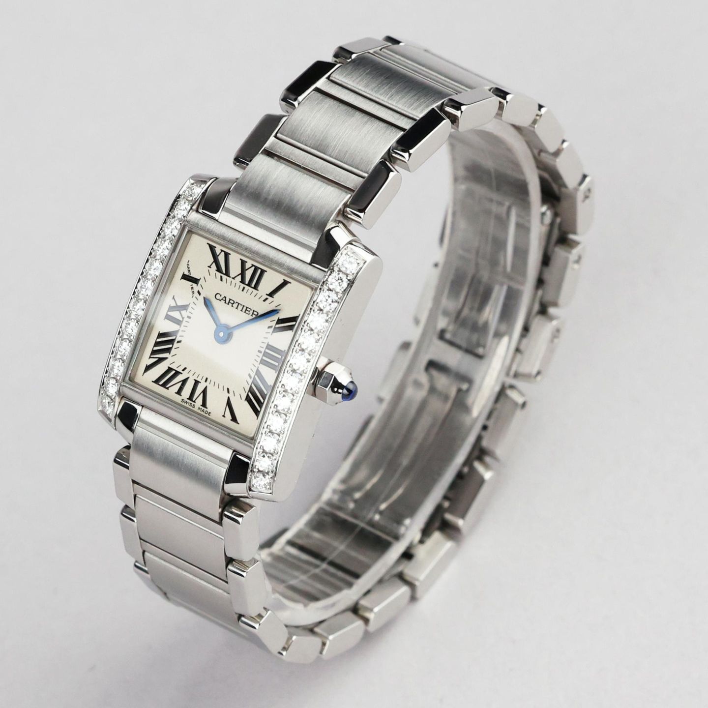 Cartier Tank Française W4TA0008 (2019) - White dial 25 mm Steel case (3/8)