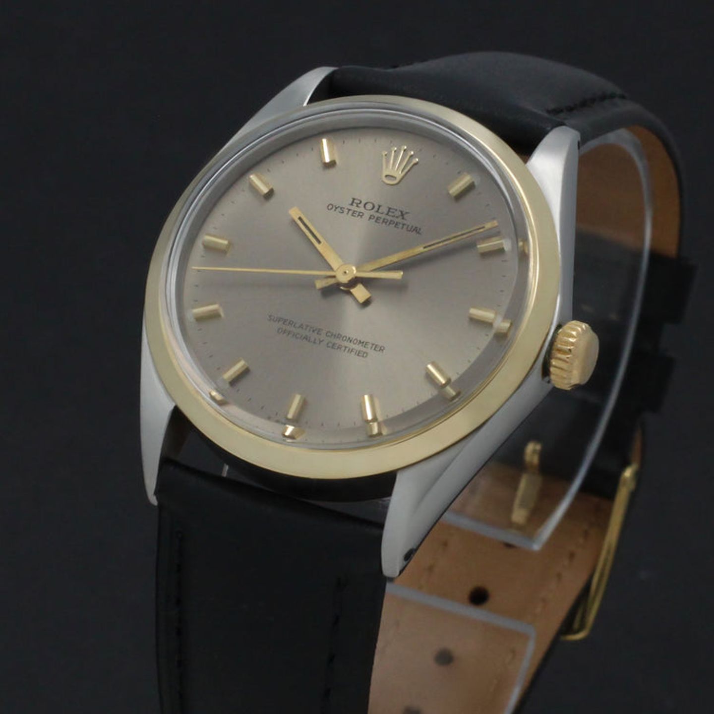 Rolex Oyster Perpetual 1002 (1968) - Grey dial 34 mm Gold/Steel case (6/7)