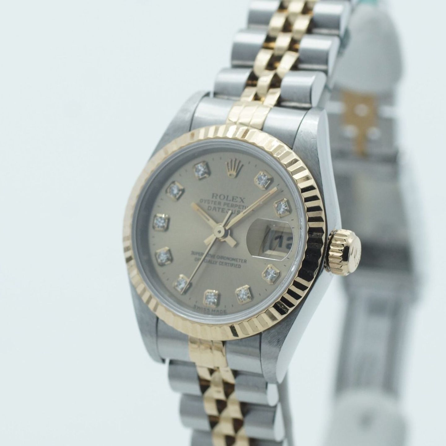 Rolex Lady-Datejust 69173 (1996) - Champagne dial 26 mm Gold/Steel case (4/8)
