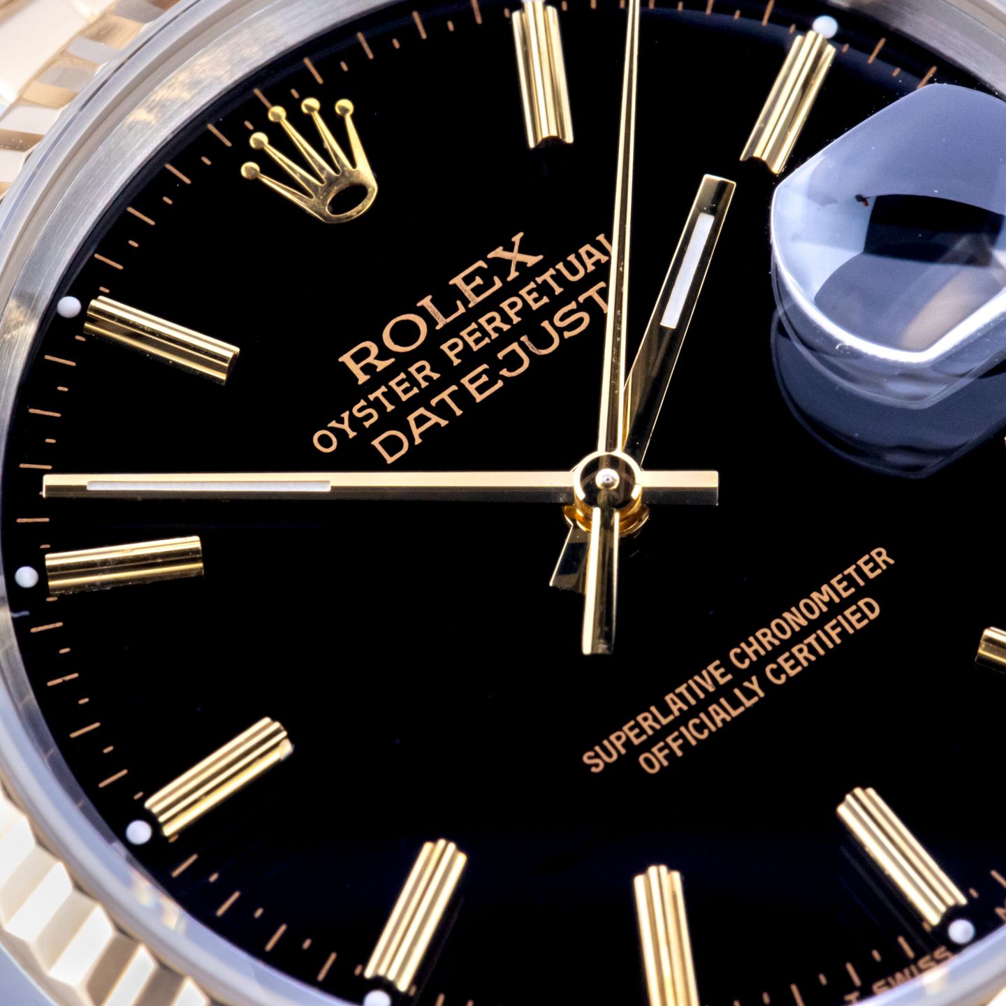 Rolex Datejust 36 16233 (1995) - Zwart wijzerplaat 36mm Goud/Staal (2/8)