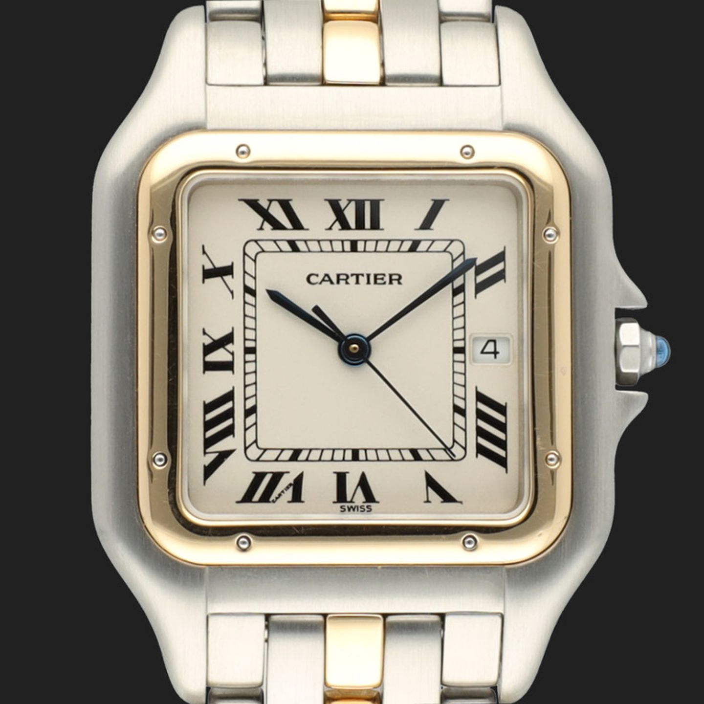 Cartier Panthère 187957 (1989) - Wit wijzerplaat 29mm Goud/Staal (2/8)