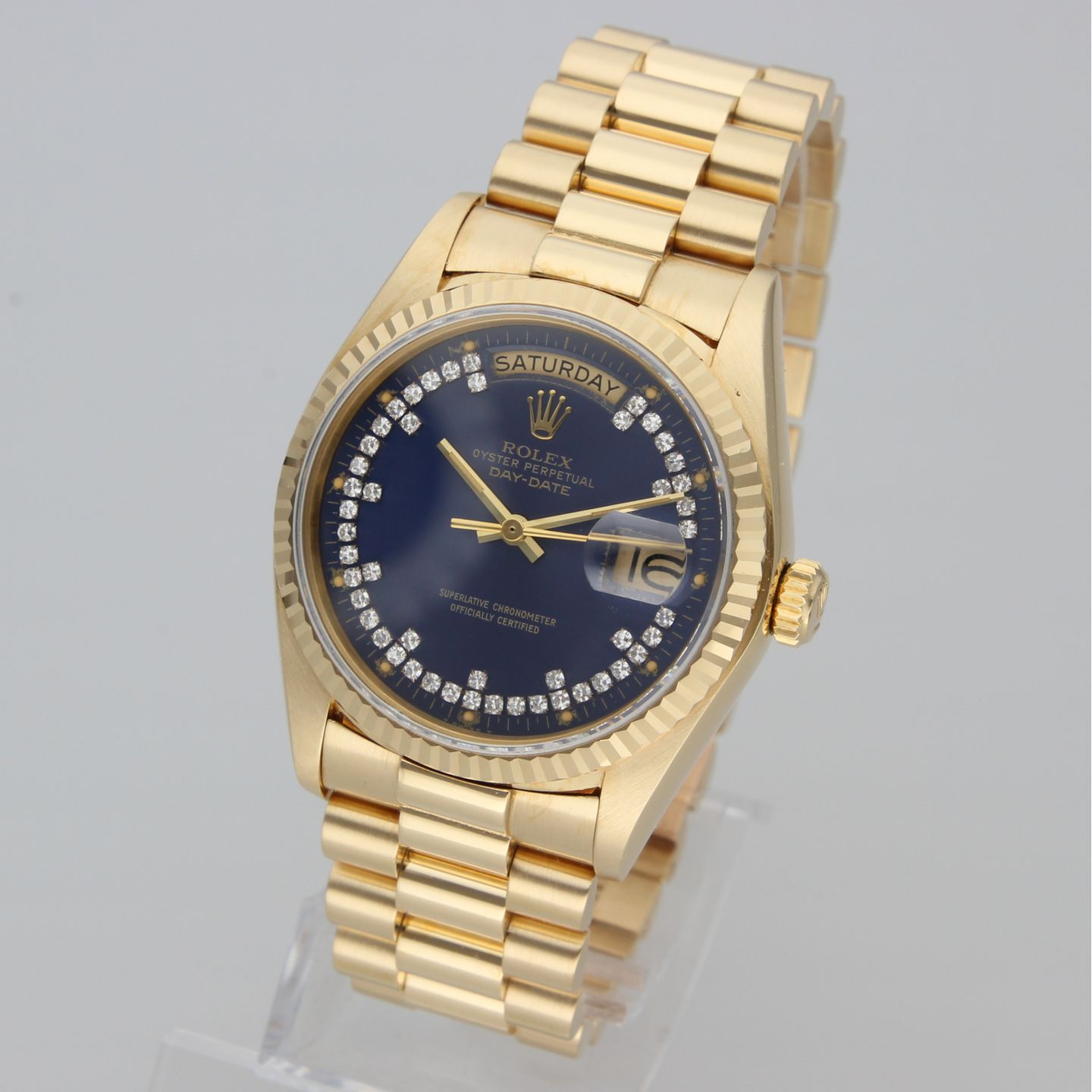 Rolex Day-Date 36 18038 (1981) - Blue dial 36 mm Yellow Gold case (6/8)