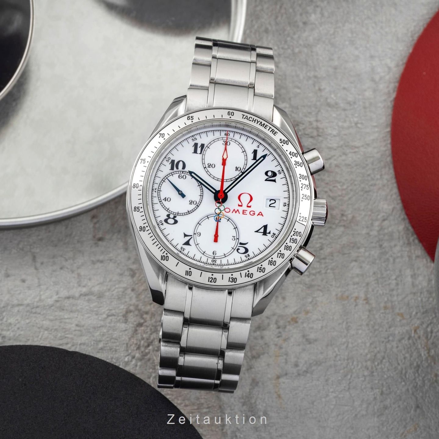 Omega Speedmaster Date 3516.20.00 (1999) - Zwart wijzerplaat 39mm Staal (3/8)