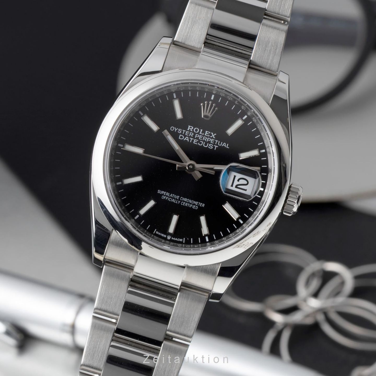 Rolex Datejust 36 126200 (Unknown (random serial)) - Black dial 36 mm Steel case (1/8)