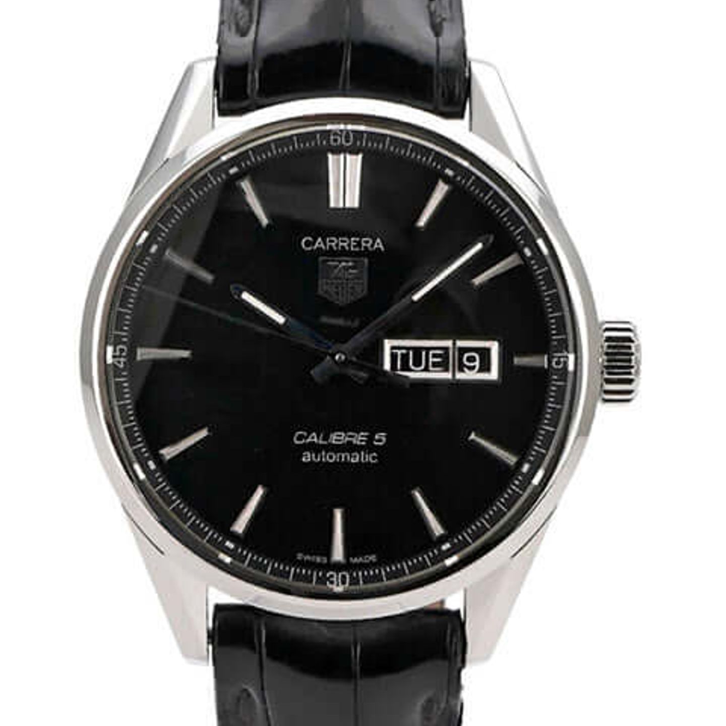 TAG Heuer Carrera Calibre 5 WAR201A.FC6266 (Onbekend (willekeurig serienummer)) - Zwart wijzerplaat 41mm Staal (1/8)