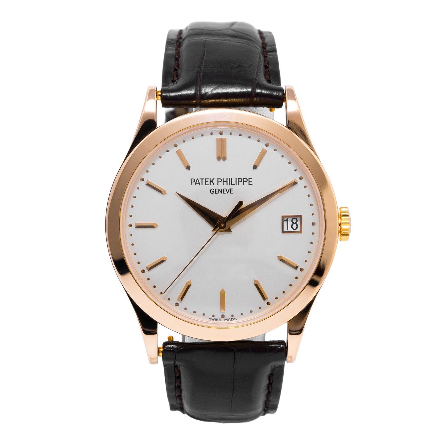 Patek Philippe Calatrava 5296R-010 (2013) - Zilver wijzerplaat 38mm Roségoud (1/7)