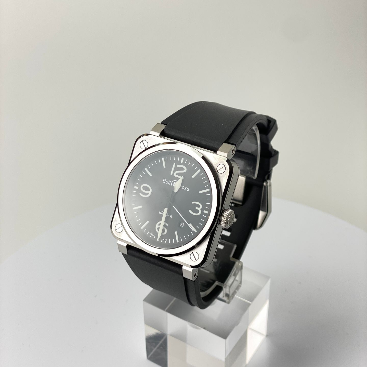 Bell & Ross BR 03 BR03A-BL-ST/SRB (2024) - Zwart wijzerplaat 42mm Staal (3/5)