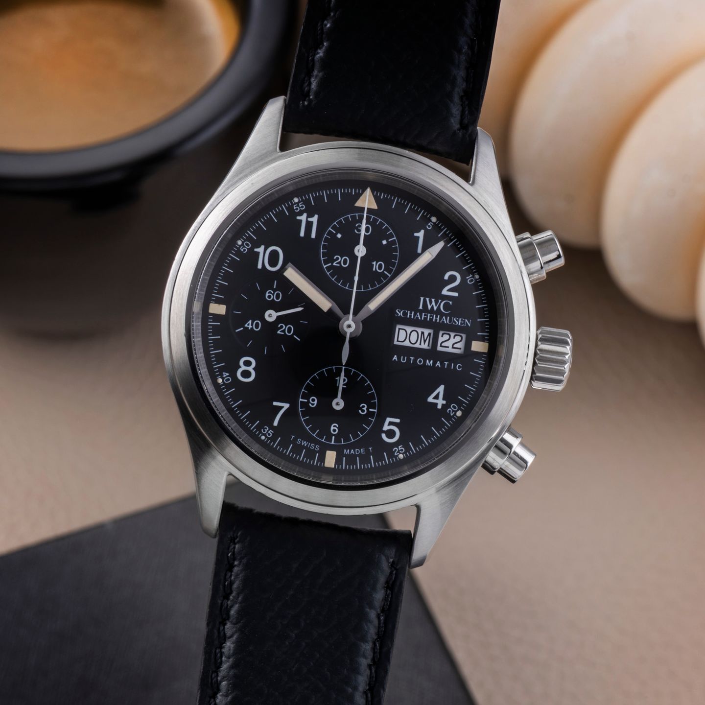 IWC Pilot Chronograph IW370602 (Unknown (random serial)) - Black dial 39 mm Steel case (3/8)
