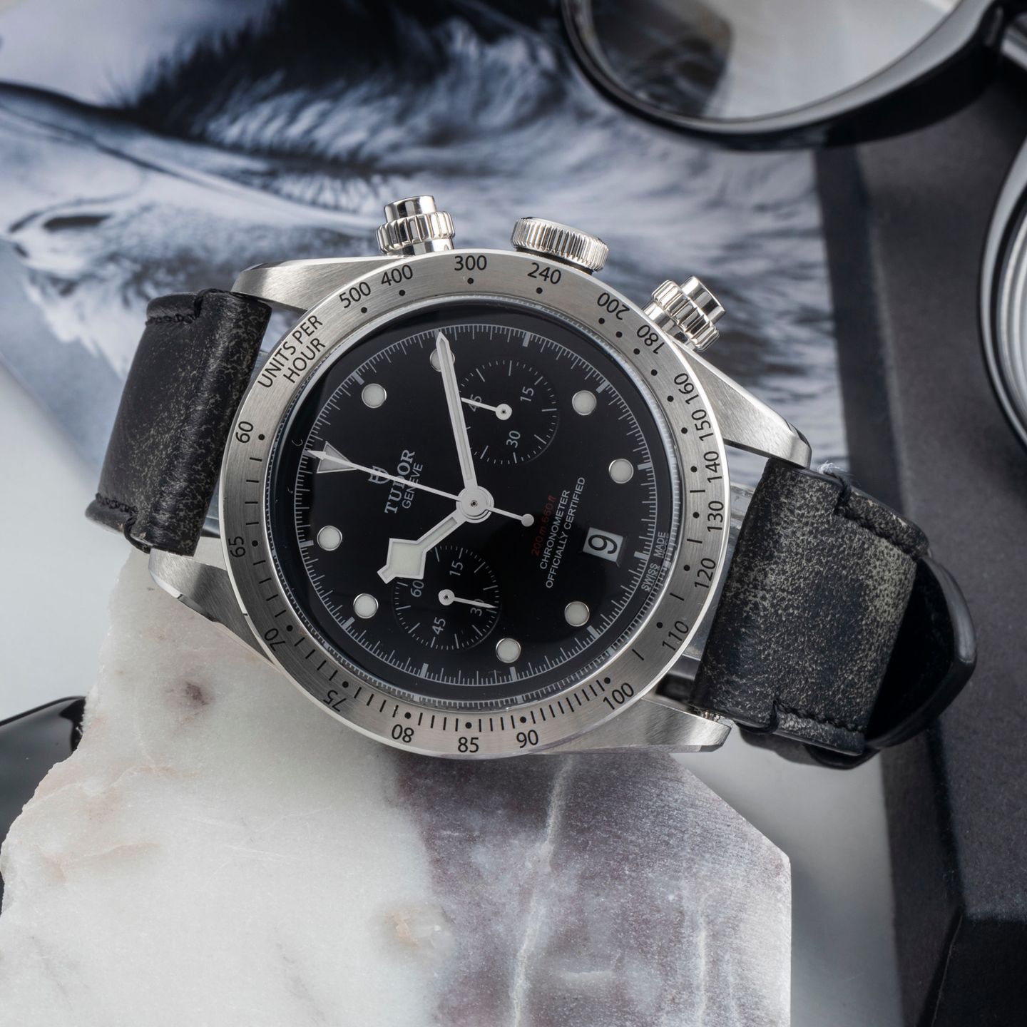 Tudor Black Bay Chrono 79350 (2018) - Black dial 41 mm Steel case (2/8)