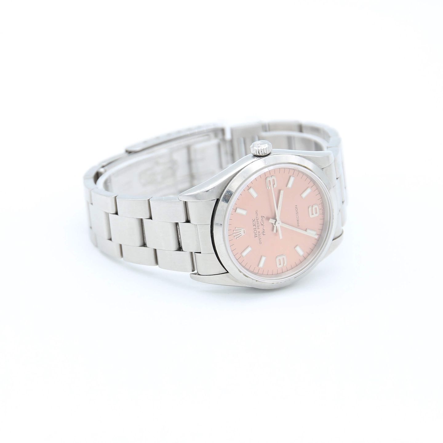 Rolex Air-King 14000 (1996) - Roze wijzerplaat 34mm Staal (3/5)