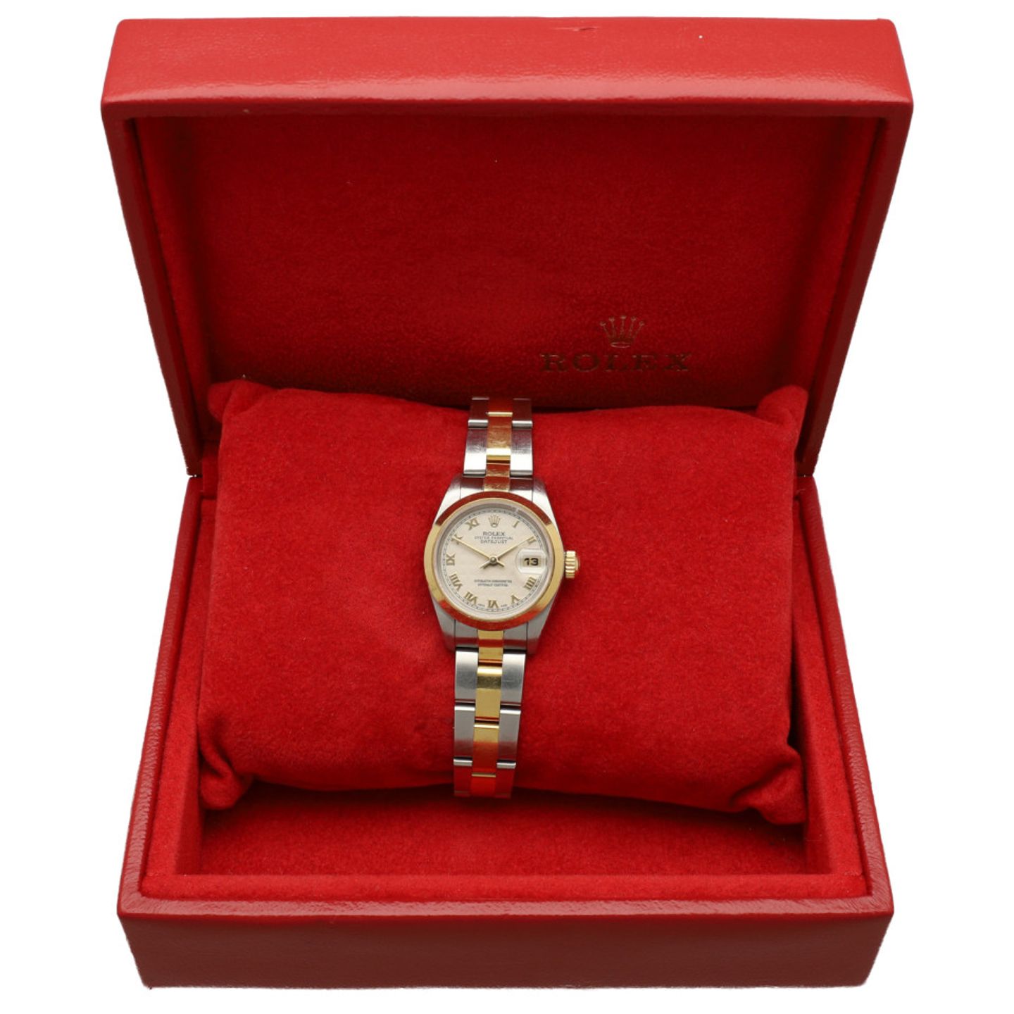 Rolex Lady-Datejust 69163 (1996) - Beige dial 26 mm Gold/Steel case (7/7)