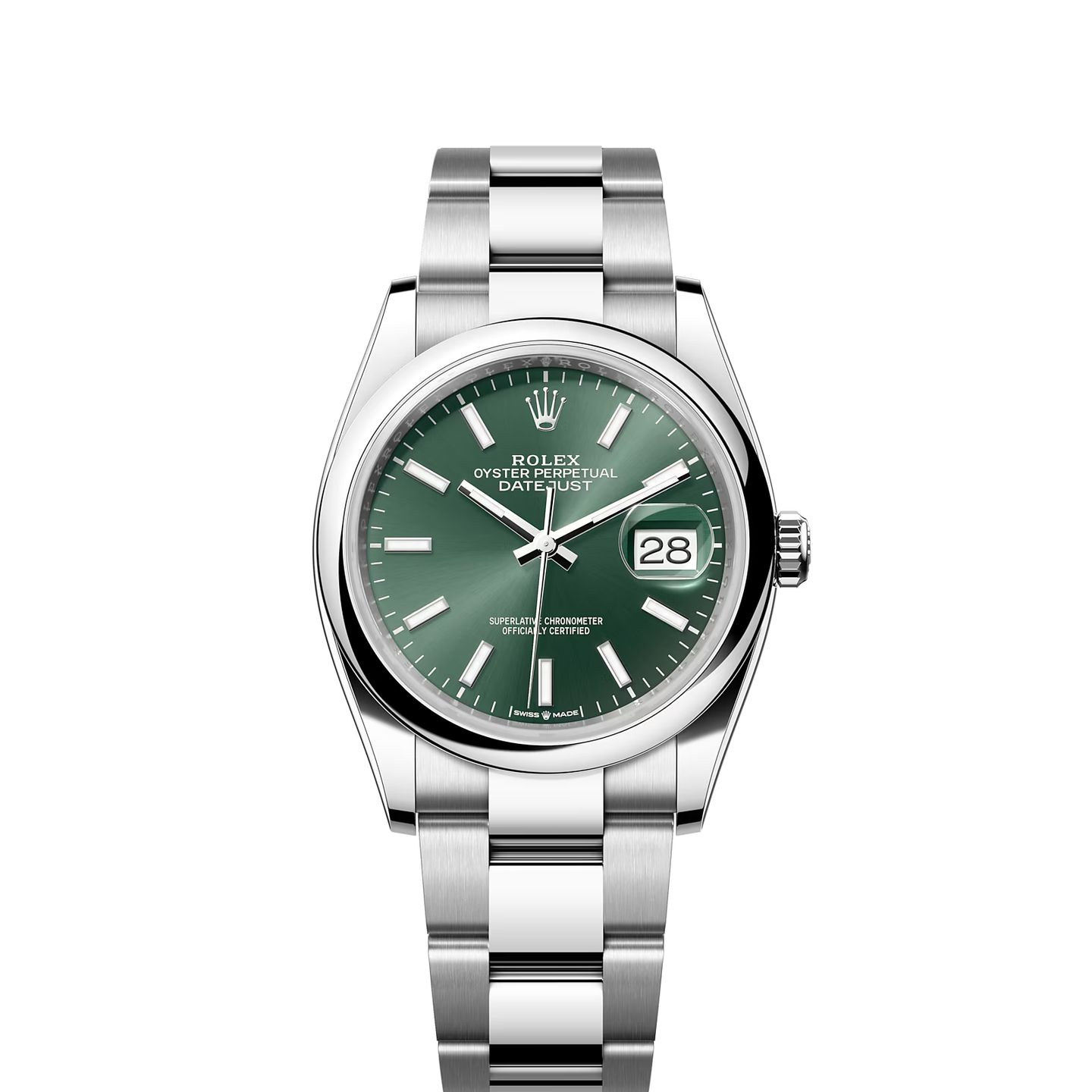 Rolex Datejust 36 126200 (2024) - Groen wijzerplaat 36mm Staal (1/8)