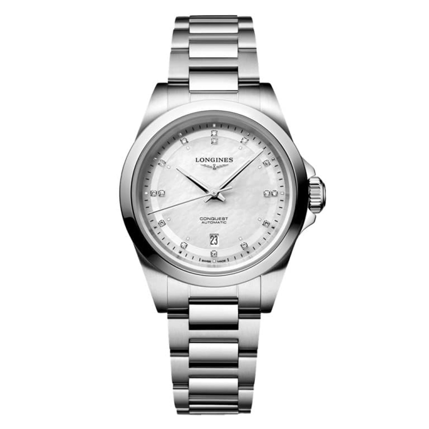 Longines Conquest L3.320.4.87.6 (2024) - Wit wijzerplaat 30mm Staal (1/1)