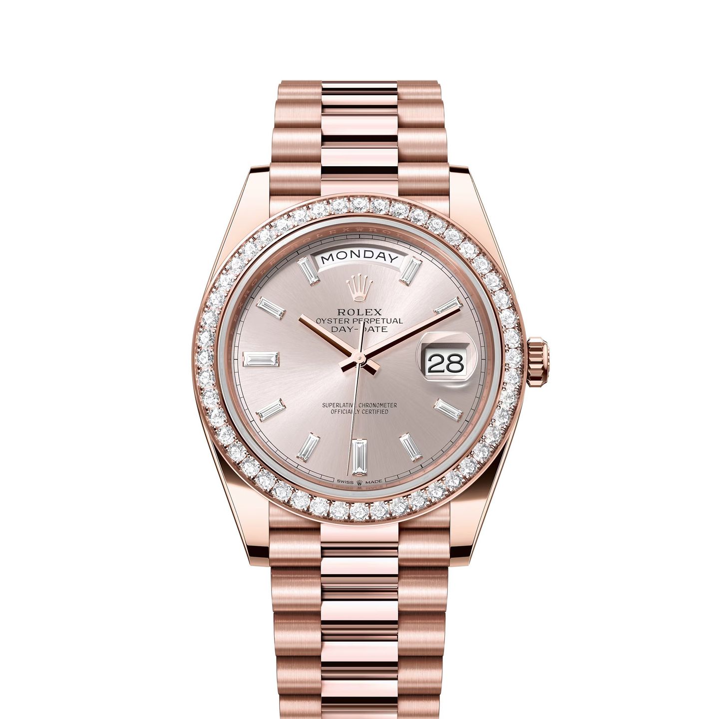 Rolex Day-Date 40 228345RBR (Unknown (random serial)) - Pink dial 40 mm Rose Gold case (1/8)