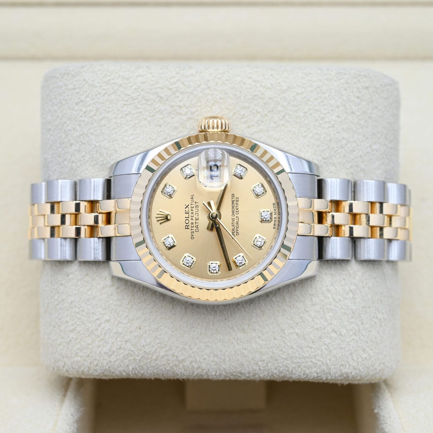 Rolex Lady-Datejust 179173 (2011) - Champagne wijzerplaat 26mm Goud/Staal (5/7)