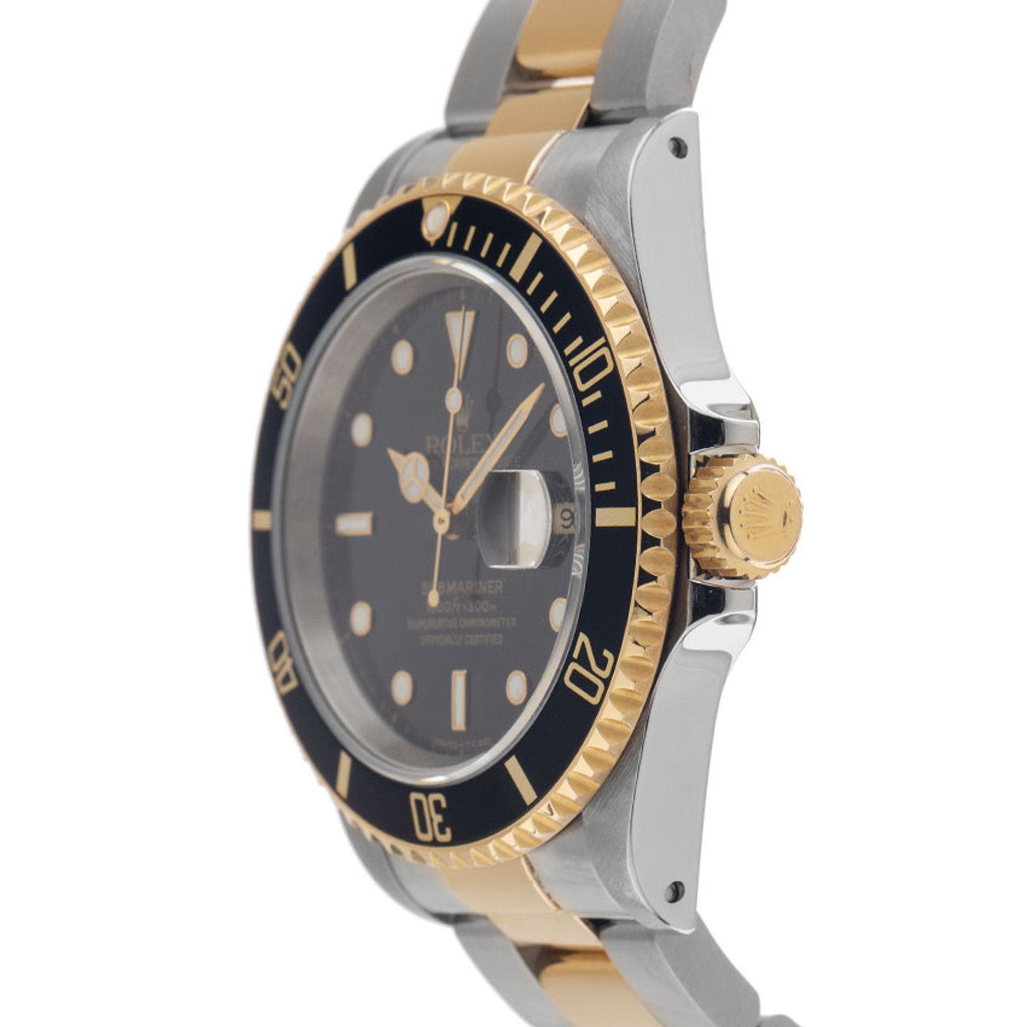 Rolex Submariner Date 16613 (1994) - Zwart wijzerplaat 40mm Goud/Staal (4/8)