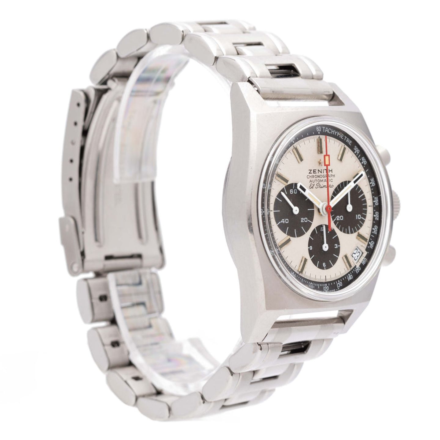 Zenith El Primero Chronograph A384 (Unknown (random serial)) - White dial 37 mm Steel case (3/4)
