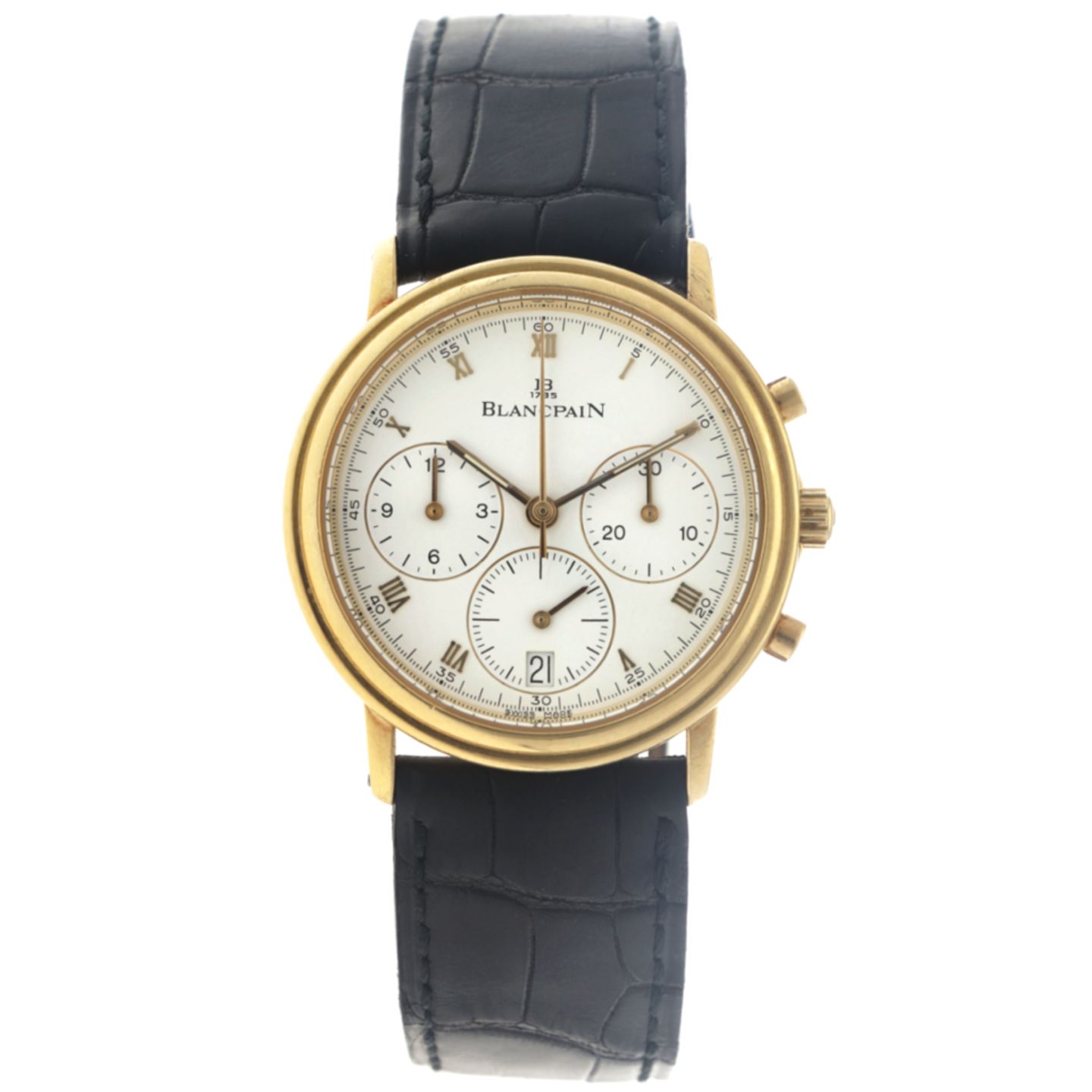 Blancpain Villeret 1185-1418-55 (Unknown (random serial)) - White dial 34 mm Yellow Gold case (1/6)