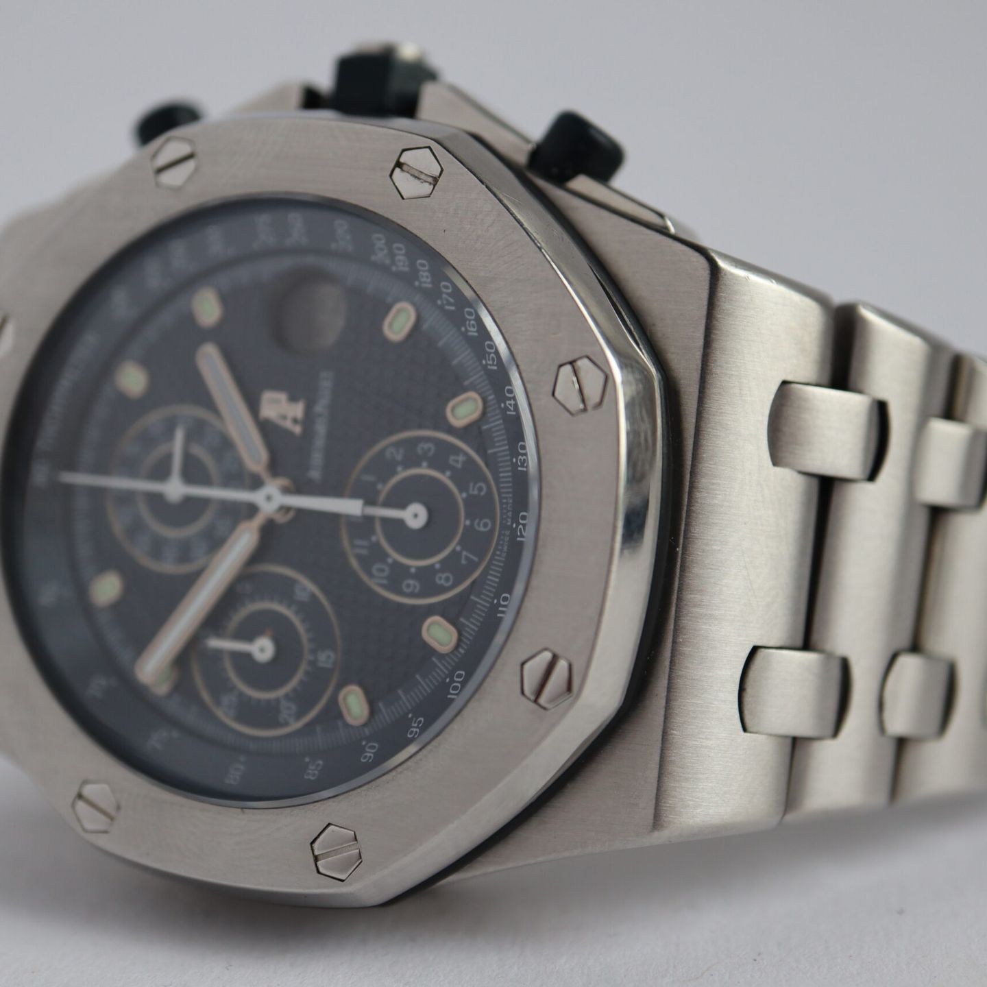 Audemars Piguet Royal Oak Offshore Chronograph 25721ST/O/1000ST/01 (1997) - Blauw wijzerplaat 42mm Staal (3/8)