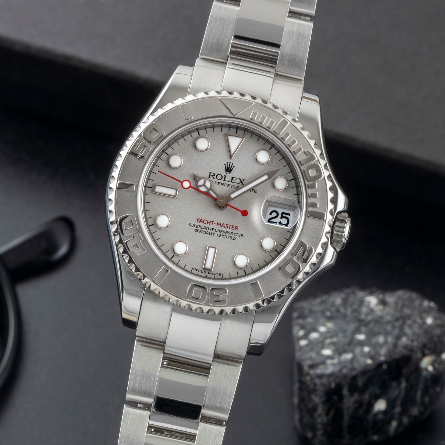 Rolex Yacht-Master 168622 (Onbekend (willekeurig serienummer)) - Grijs wijzerplaat 35mm Staal (3/8)