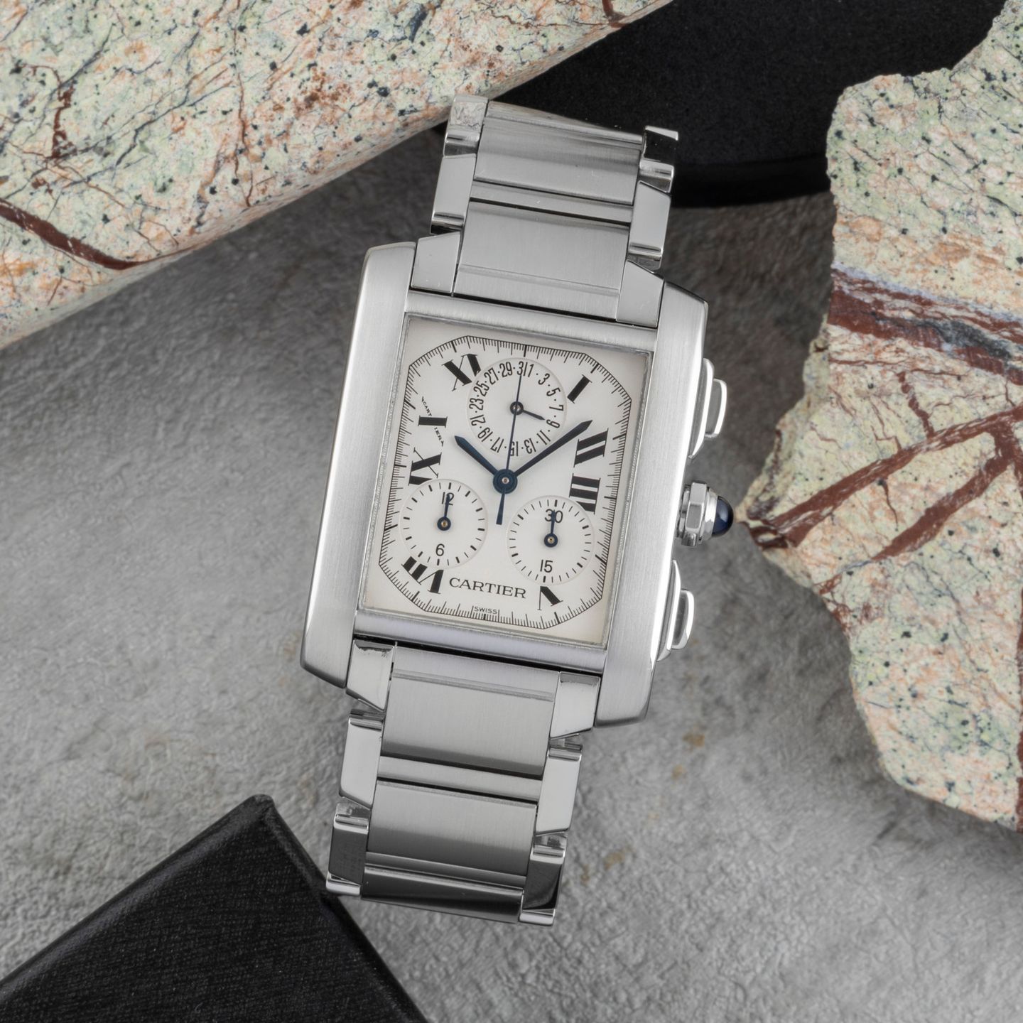 Cartier Tank Française W51001Q3 (1999) - Wit wijzerplaat 28mm Staal (1/8)